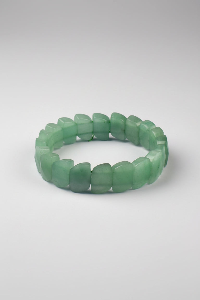 Natural Green Jade Faceted Gemstone Bracelet | Healing, Meditation & Positive Energy - ManiMonk