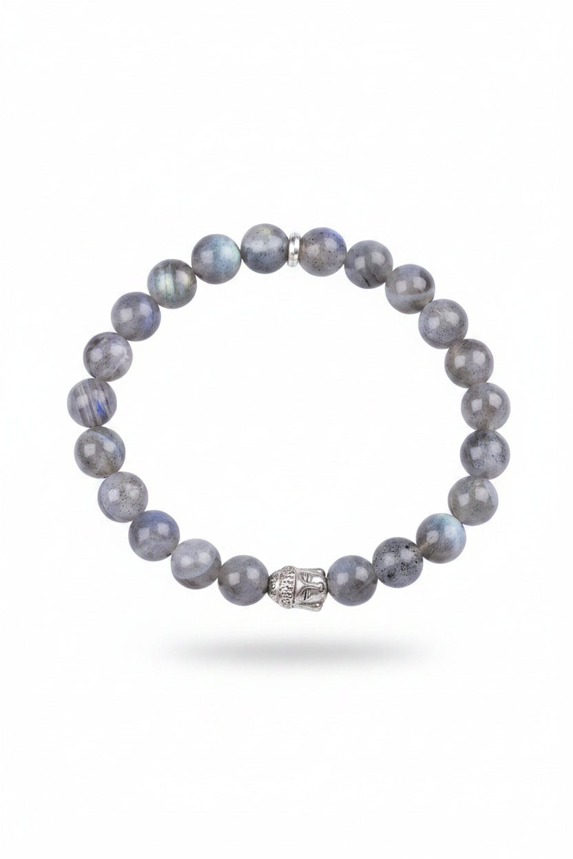 Natural Labradorite Buddha Charm Bracelet | Healing & Meditation Gemstone Bracelet - ManiMonk