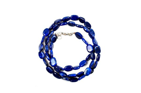 Natural Lapis Lazuli Oval Mala – 54 Beads | 9mm Gemstone - ManiMonk