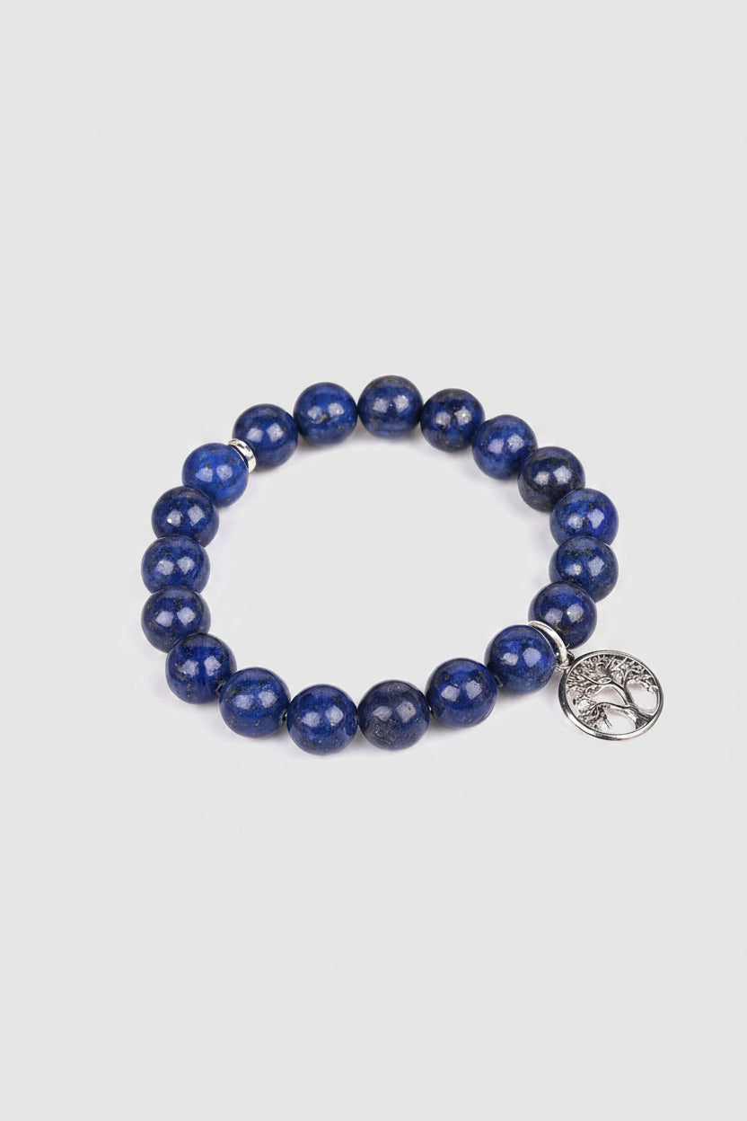 Natural Lapis Lazuli Tree of Life Bracelet | 10mm Gemstone Bracelet for Healing & Meditation - ManiMonk