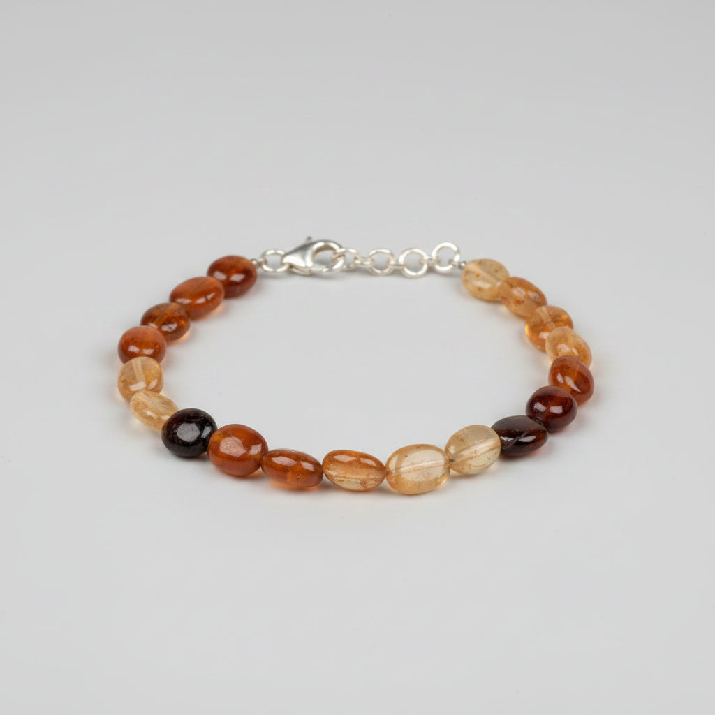 Natural Multi Color Gomed Flat Oval Beads Bracelet | Gemstone Bracelet for Healing & Meditation - ManiMonk