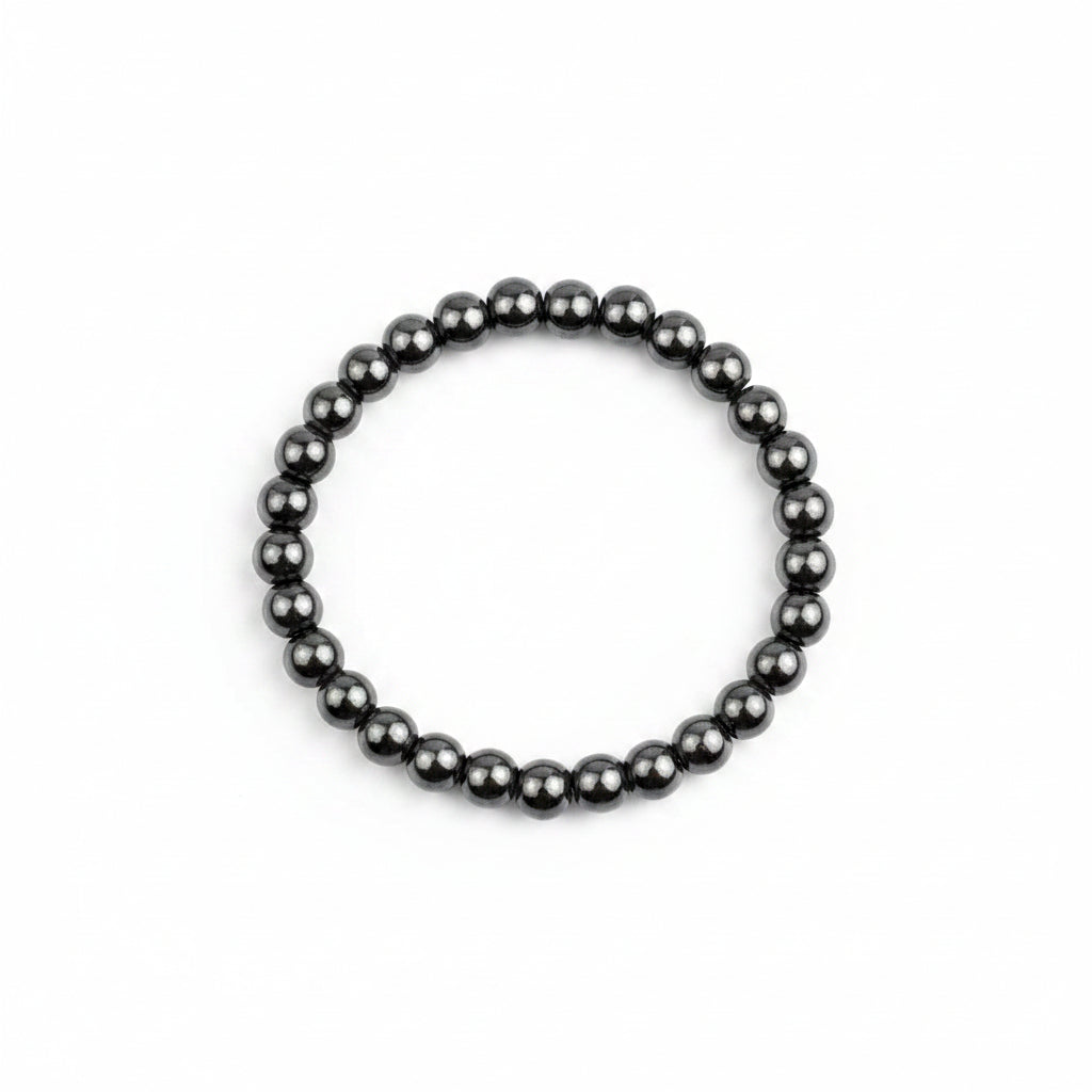 Natural Hematite Beads Bracelet – 8mm Gemstone Bracelet for Healing, Meditation & Positive Energy - ManiMonk