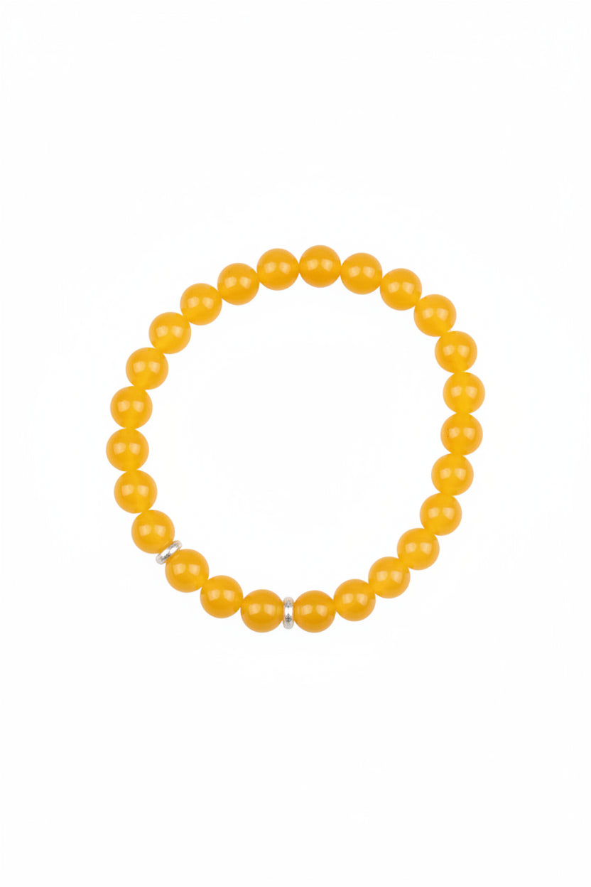 Natural Yellow Jade Bracelet – 8mm Gemstone Bracelet for Healing, Meditation & Positive Energy - ManiMonk