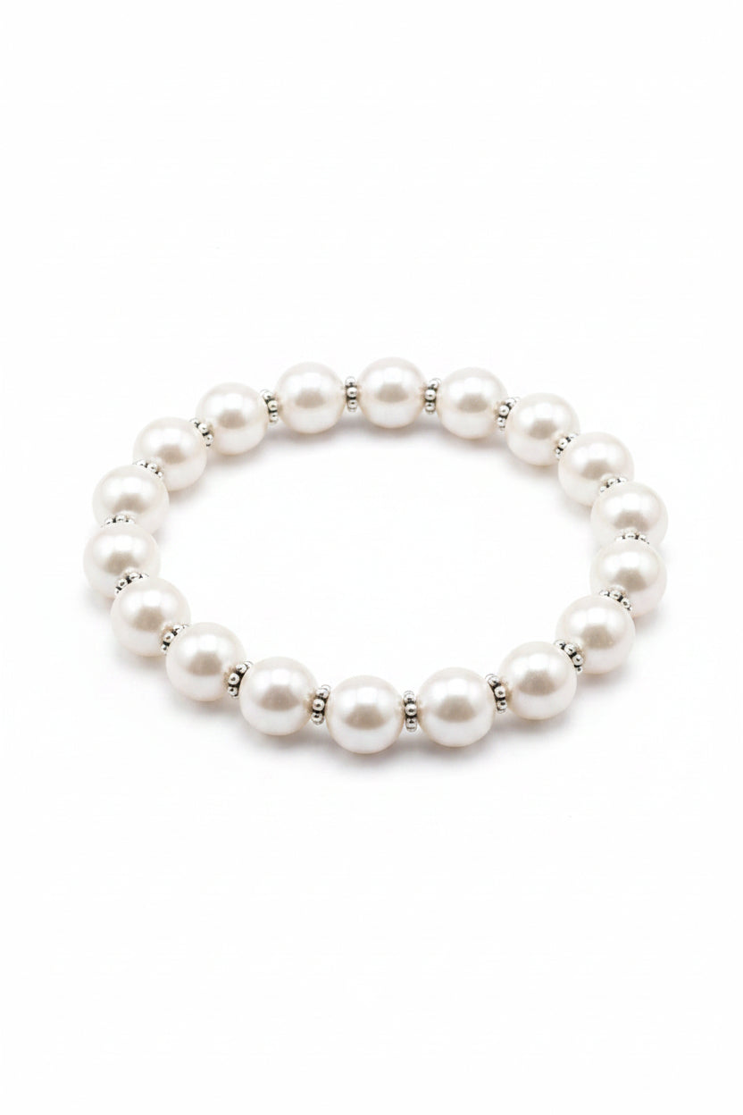 Natural Pearl 925 Silver Chakri Bracelet | Healing & Meditation Gemstone Bracelet - ManiMonk
