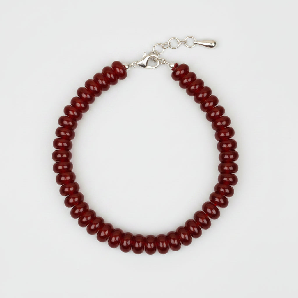 Natural Red Carnelian Elliptical Beads Bracelet | Healing & Meditation Gemstone - ManiMonk