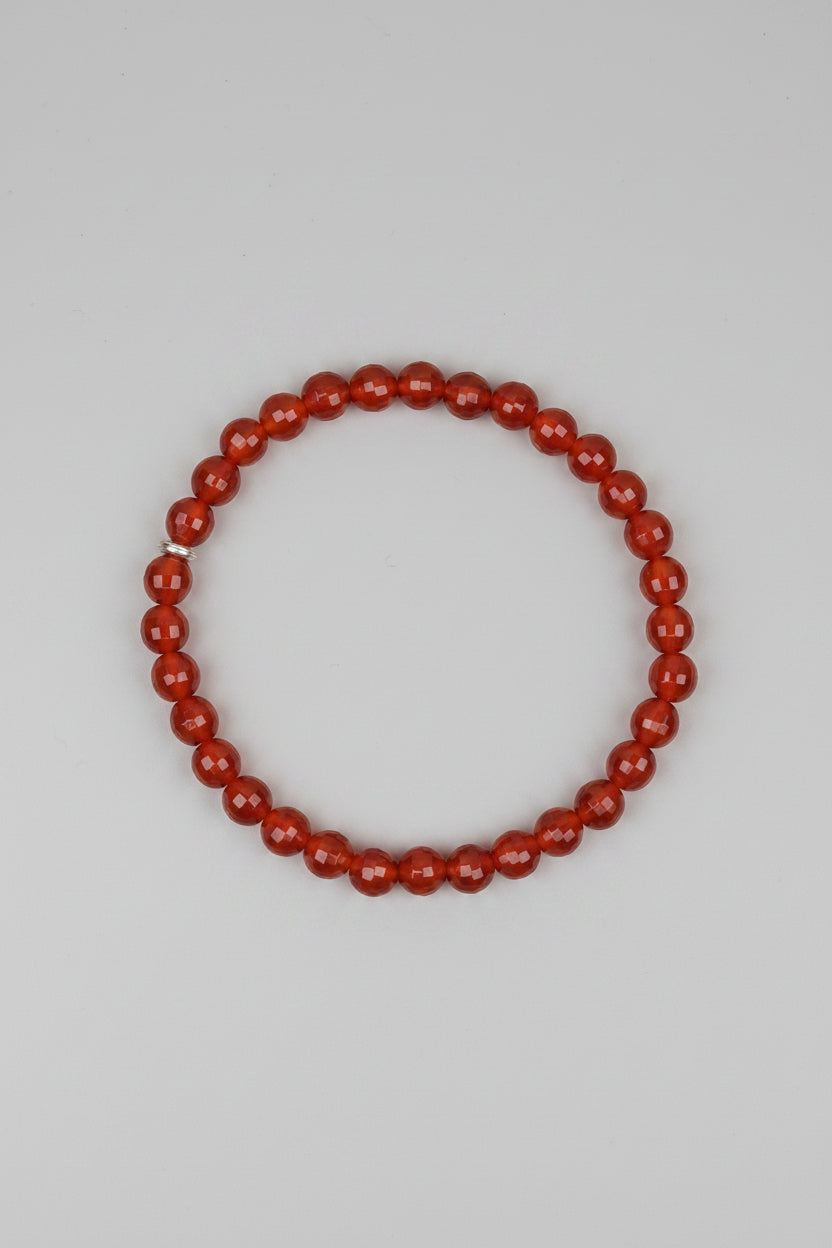 Natural Red Carnelian Faceted Beads Bracelet – 10 mm | Healing & Meditation Gemstone Bracelet - ManiMonk