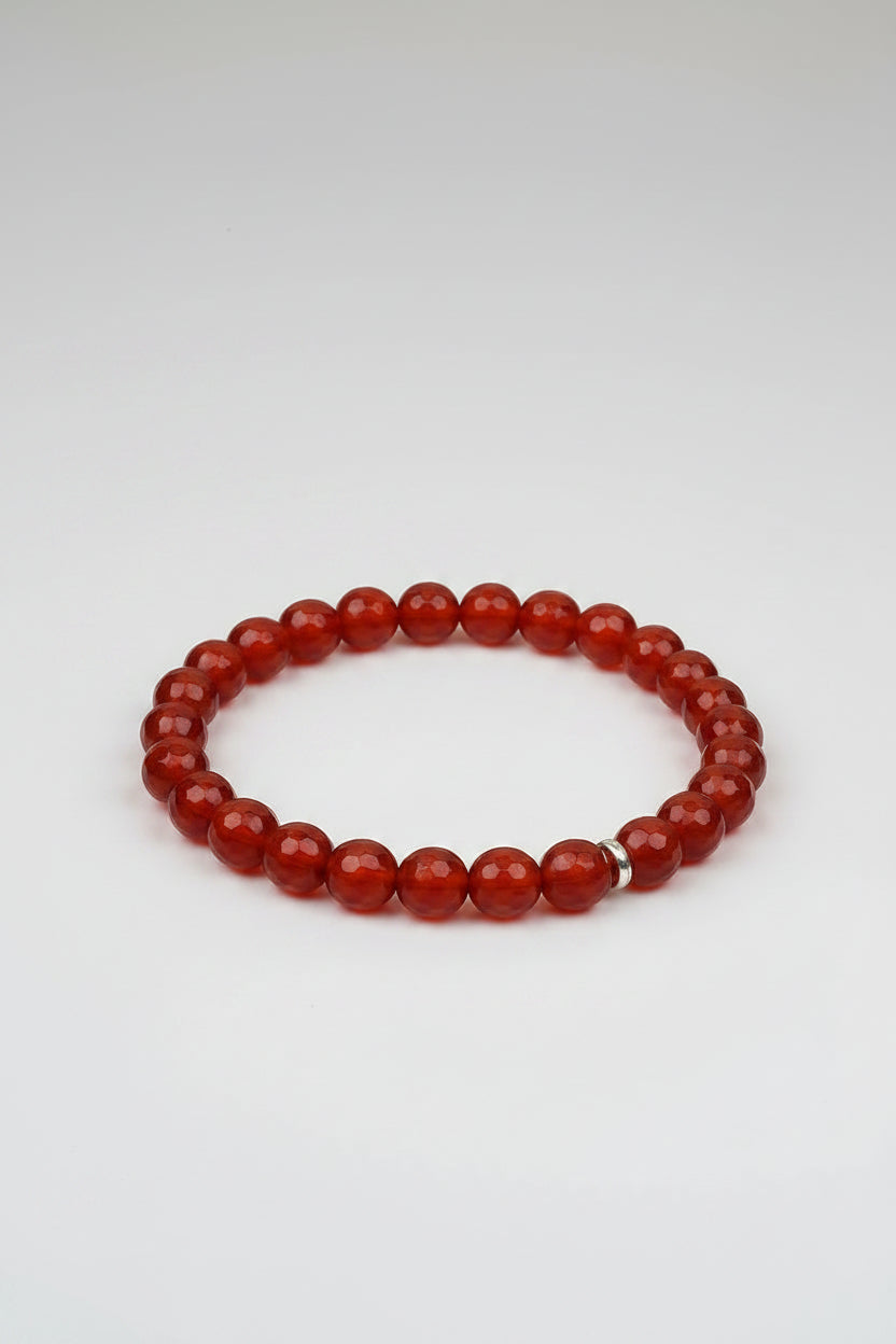 Natural Red Carnelian Faceted Buddha Bracelet – 10mm Healing & Meditation Gemstone Bracelet - ManiMonk