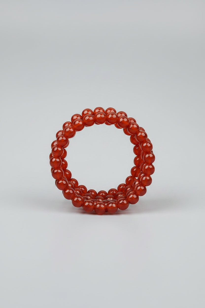 Natural Red Carnelian Faceted Spiral Stack Bracelet | 8mm Healing Gemstone Bracelet - ManiMonk