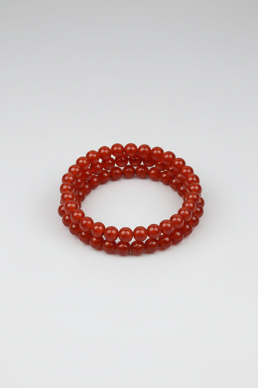 Natural Red Carnelian Spiral Stack Bracelet | 8mm Gemstone Bracelet for Healing & Positive Energy - ManiMonk