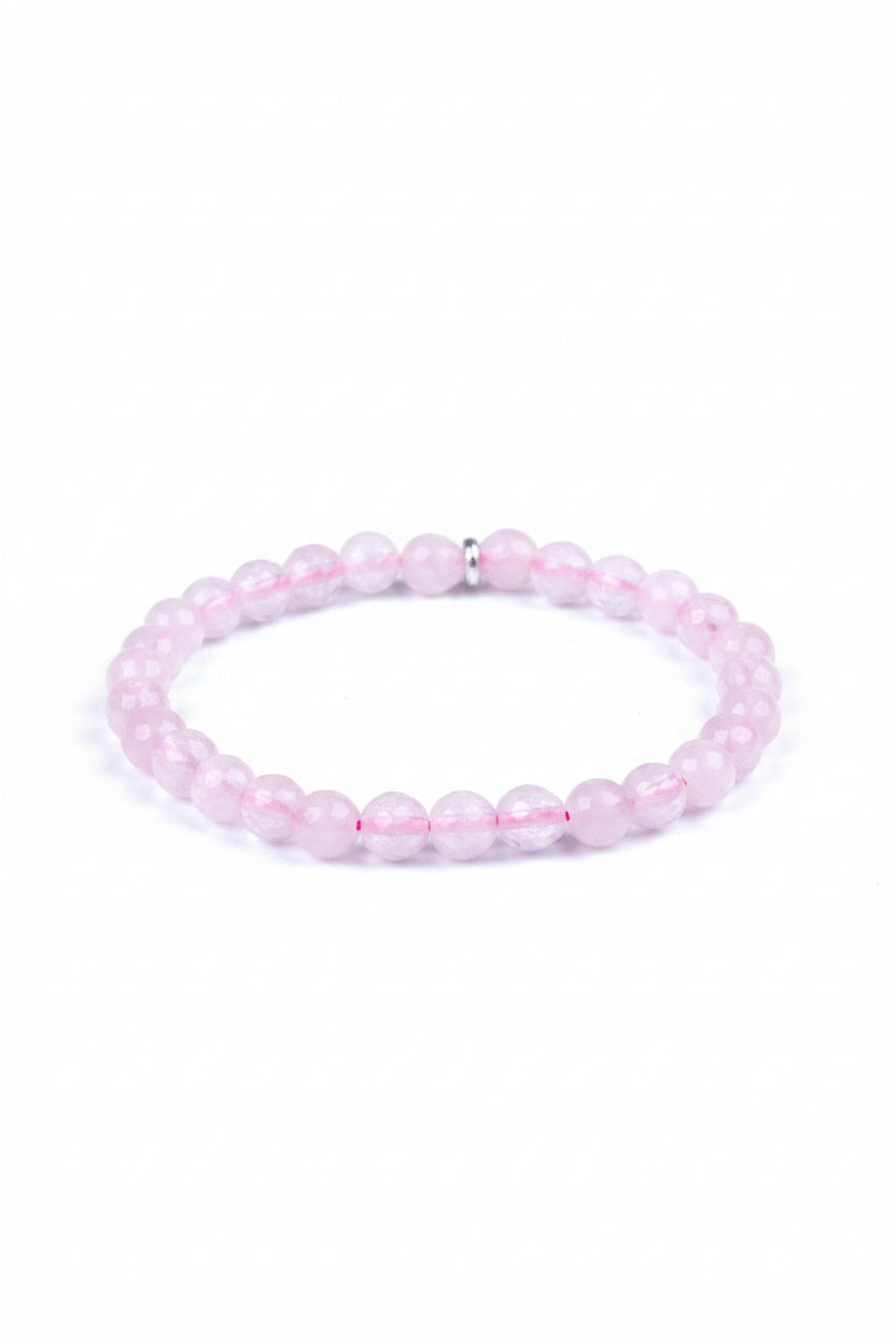 Natural Rose Quartz Faceted Beads Bracelet – 12mm Healing & Meditation Gemstone Bracelet - ManiMonk