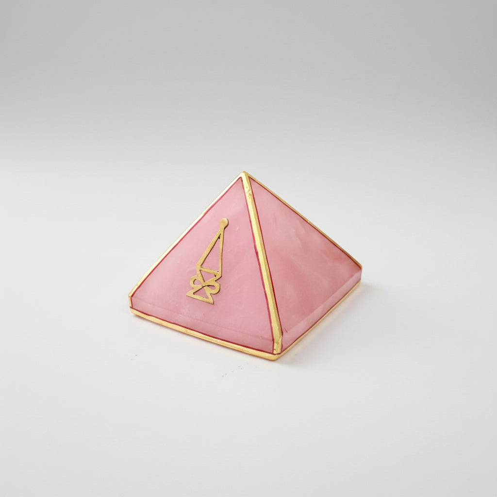 Natural Rose Quartz Pyramid For Love and Harmony-Regular