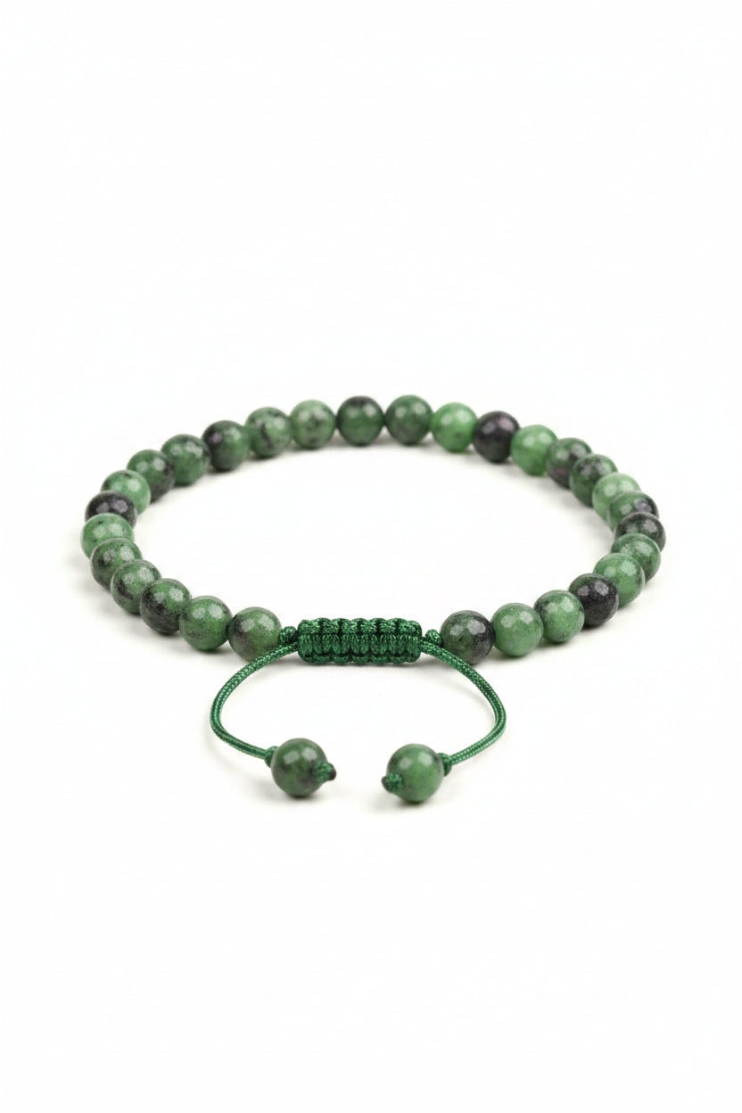 Natural Ruby Zoisite Faceted Adjustable Thread Bracelet - ManiMonk