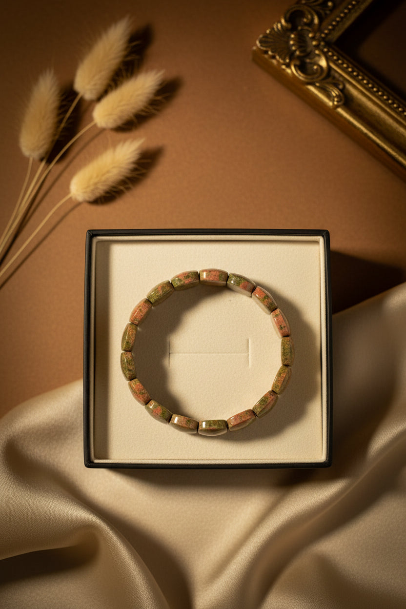 Natural Unakite Bracelet | Gemstone Bracelet for Healing, Meditation & Positive Energy - ManiMonk