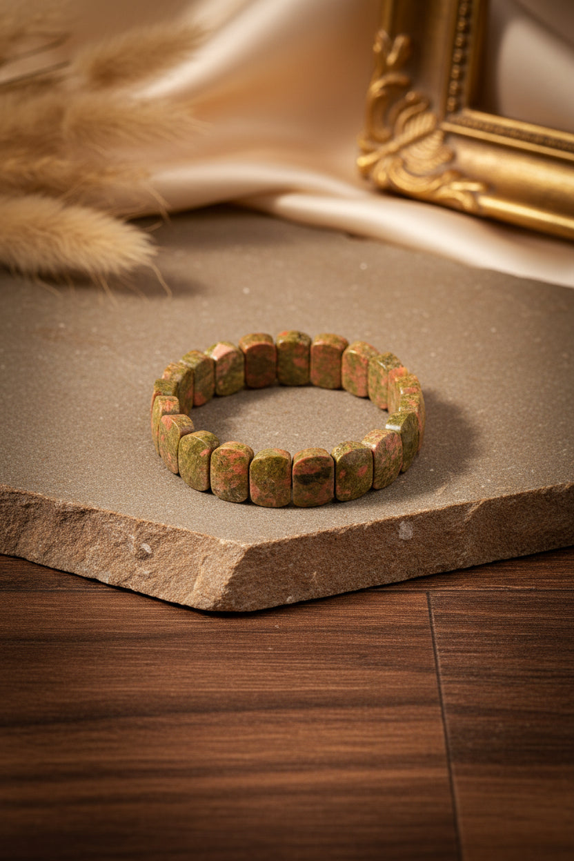 Natural Unakite Bracelet | Gemstone Bracelet for Healing, Meditation & Positive Energy