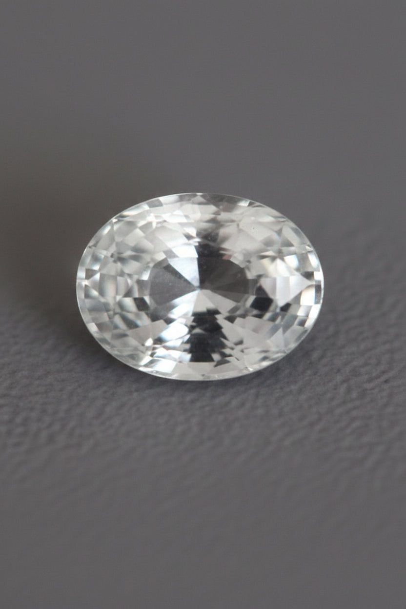Natural White Sapphire Stone (Safed Pukhraj) – 7 Carat