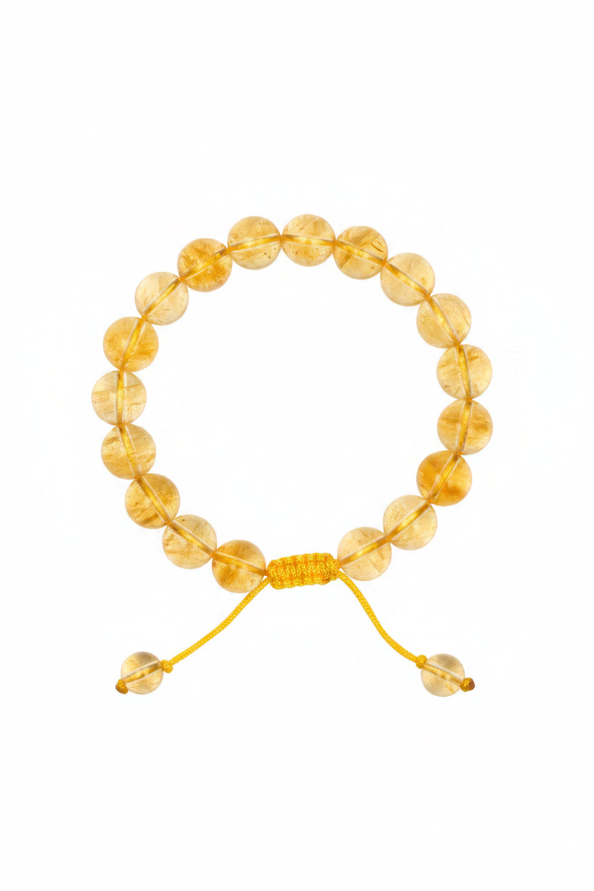 Natural Yellow Citrine Bracelet | 8mm Gemstone Bracelet for Healing & Positive Energy - ManiMonk