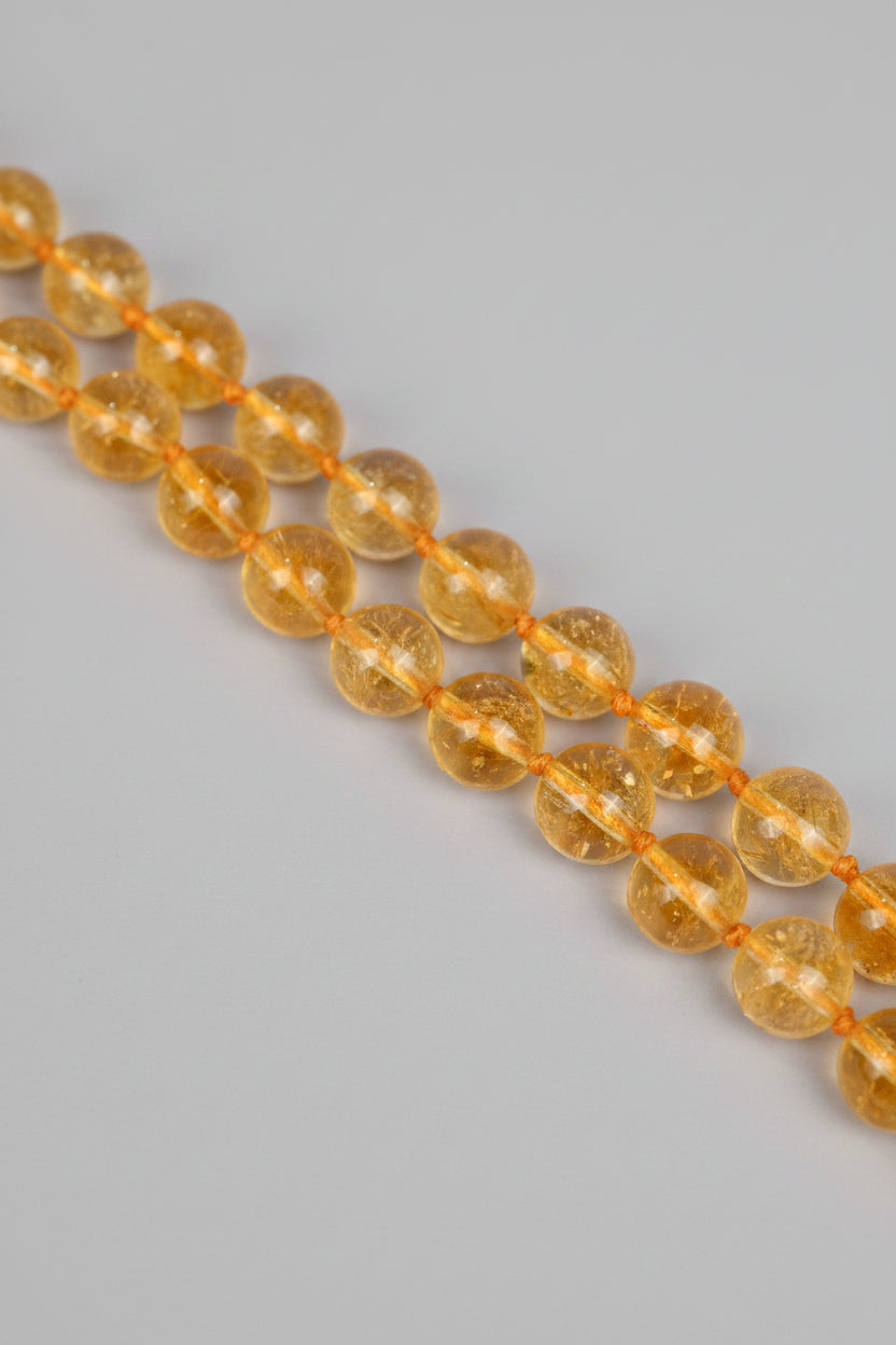 Mani Monk Natural Yellow Citrine Faceted Beads Mala-8 mm Gemstone