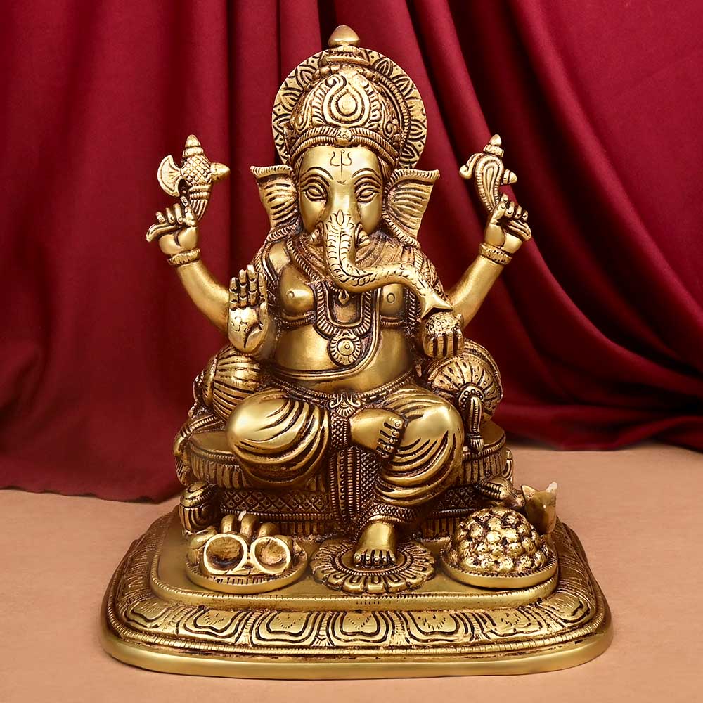 Gajanan Ganesh Brass Idol