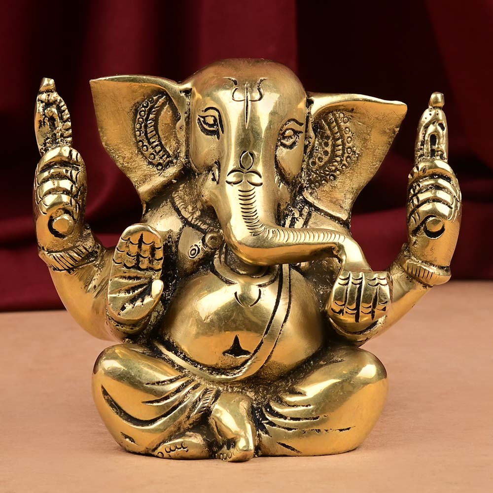 Modak Ganesh Brass Idol