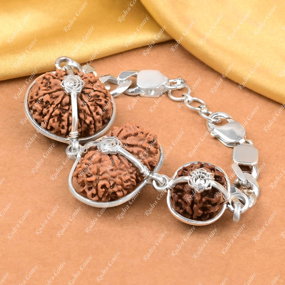 Courage Bracelet-Nepal-Large-Silver Basket With Metallic Stretchable Band