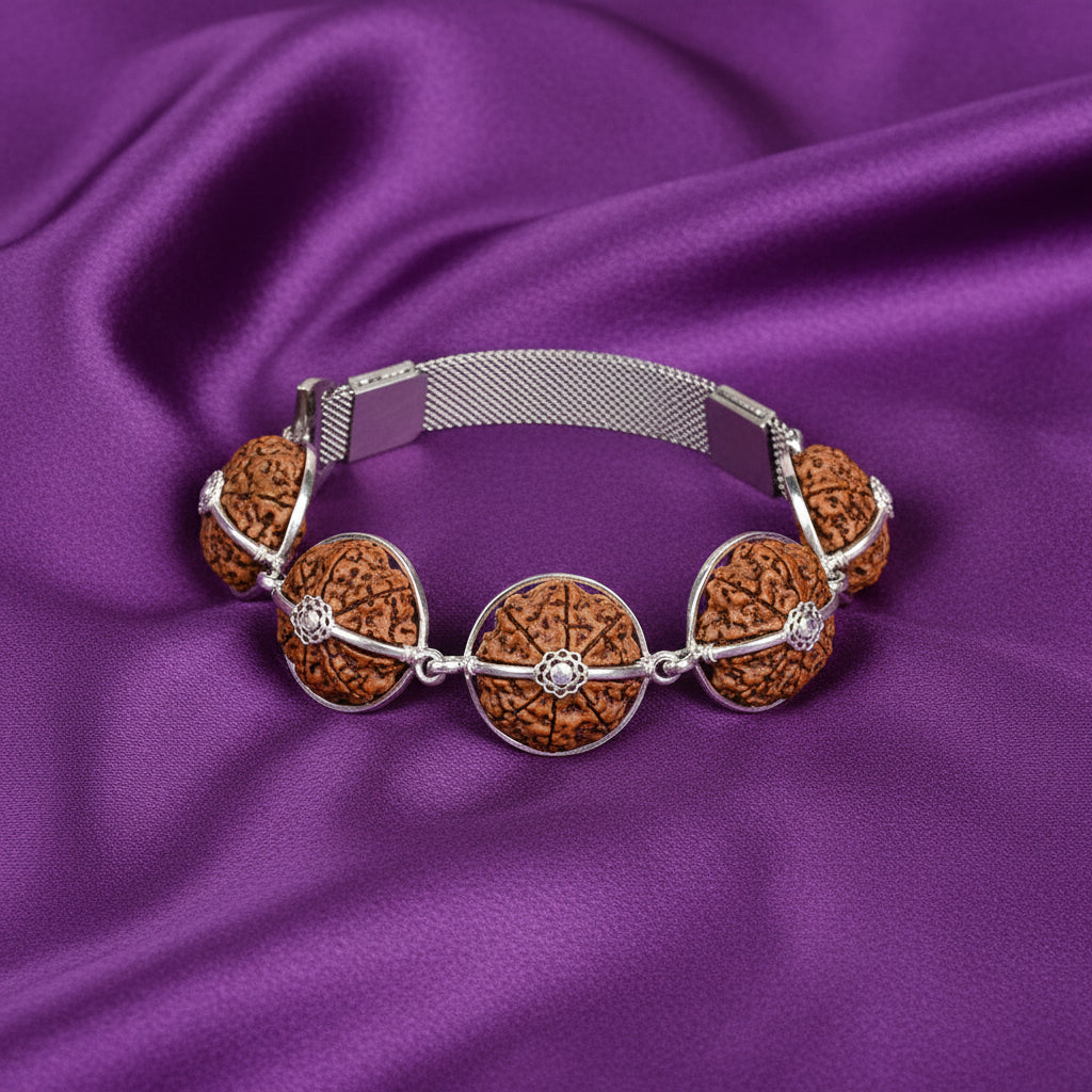 Healing Bracelet-Nepal-Small-Silver Basket With Magnetic Band