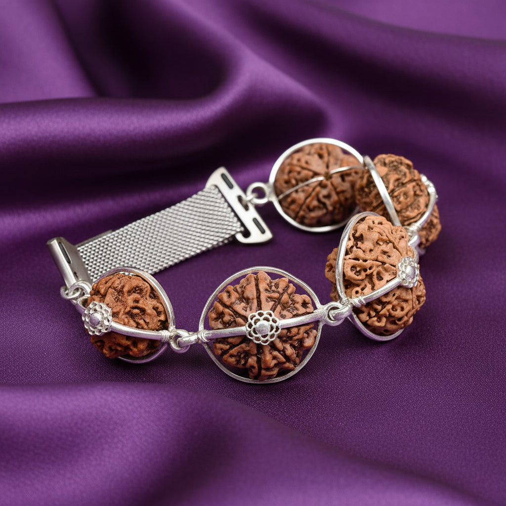 Healing Bracelet-Nepal-Small-Silver Basket With Magnetic Band
