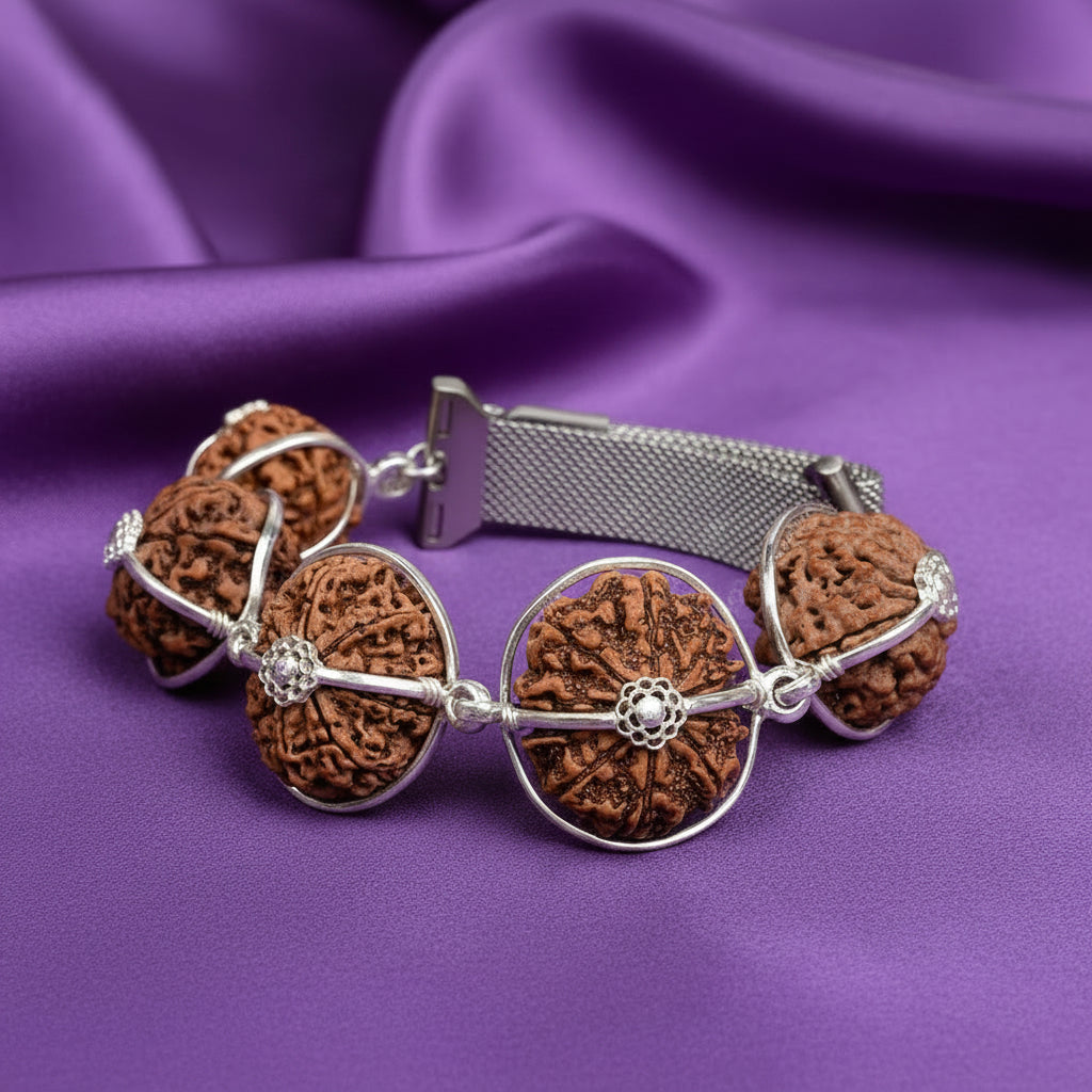 Healing Bracelet-Nepal-Small-Silver Basket With Magnetic Band