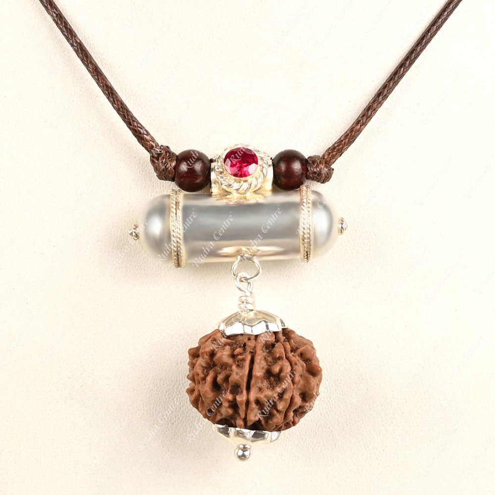 Laxmi Kavach Pendant-Regular-925 Silver Caps x Thread
