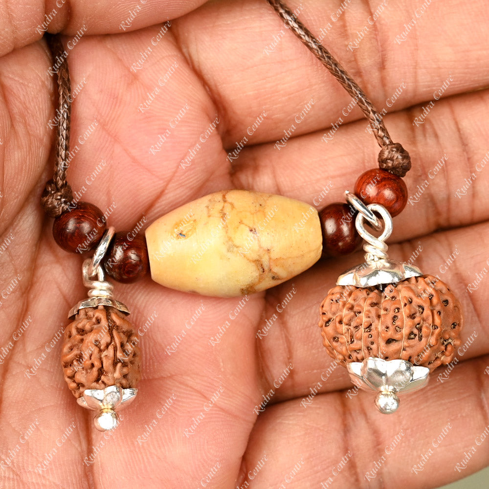 Radiance Pendant-Java-Large-German Silver Caps x Thread