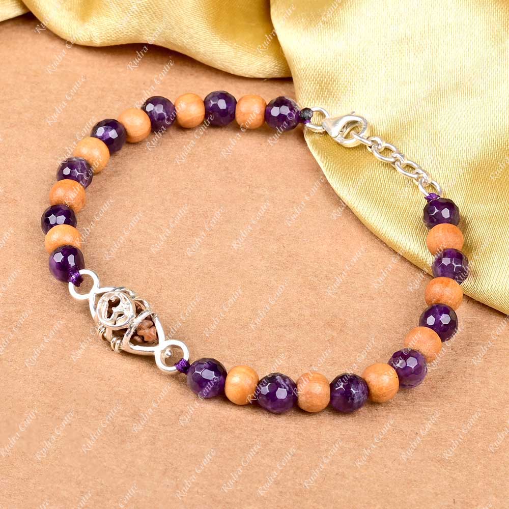 Shivnetra Bracelet-Large-Silver Basket With Snake Chain