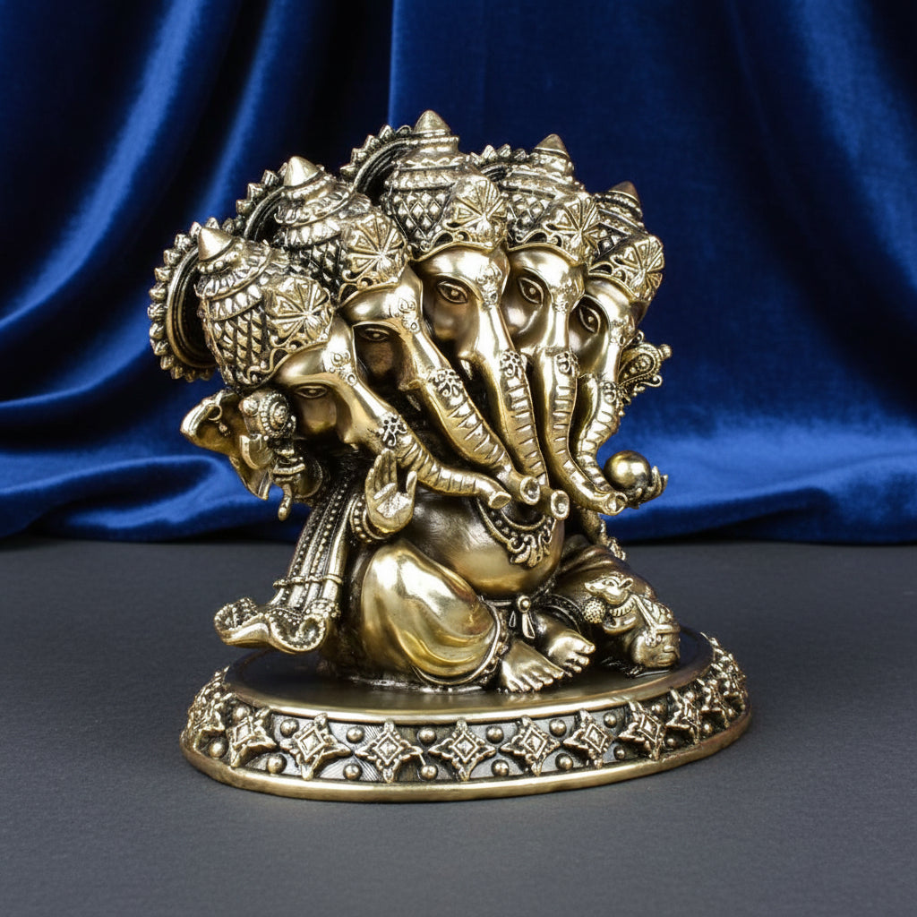 Panchmukhi Ganesh Ashtadhatu Idol 4.25