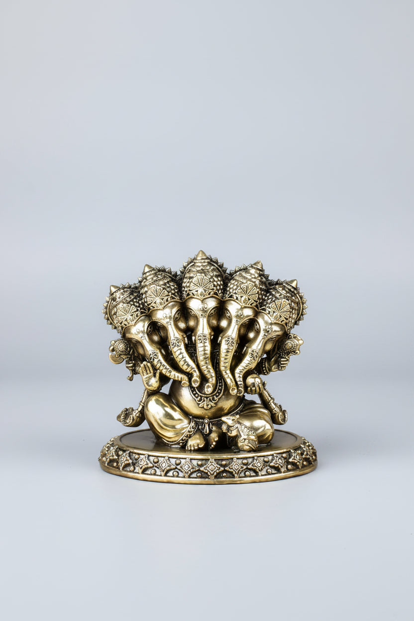 Panchmukhi Ganesh Ashtadhatu Idol |