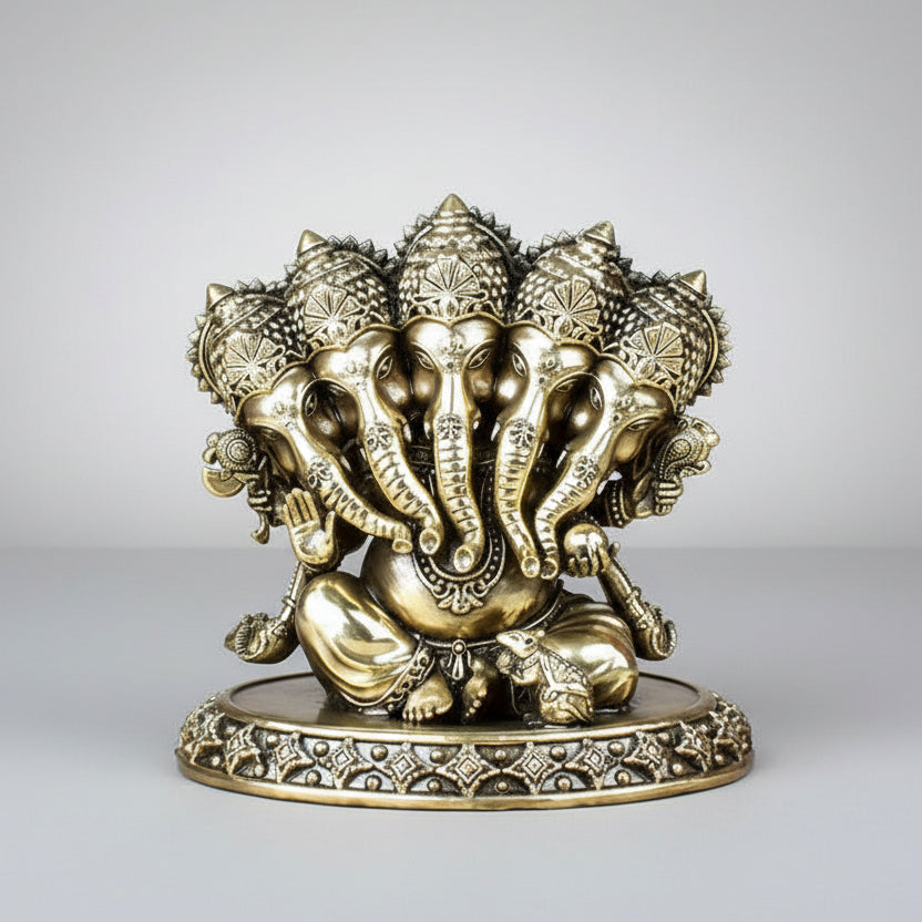 Panchmukhi Ganesh Ashtadhatu Idol 4.25