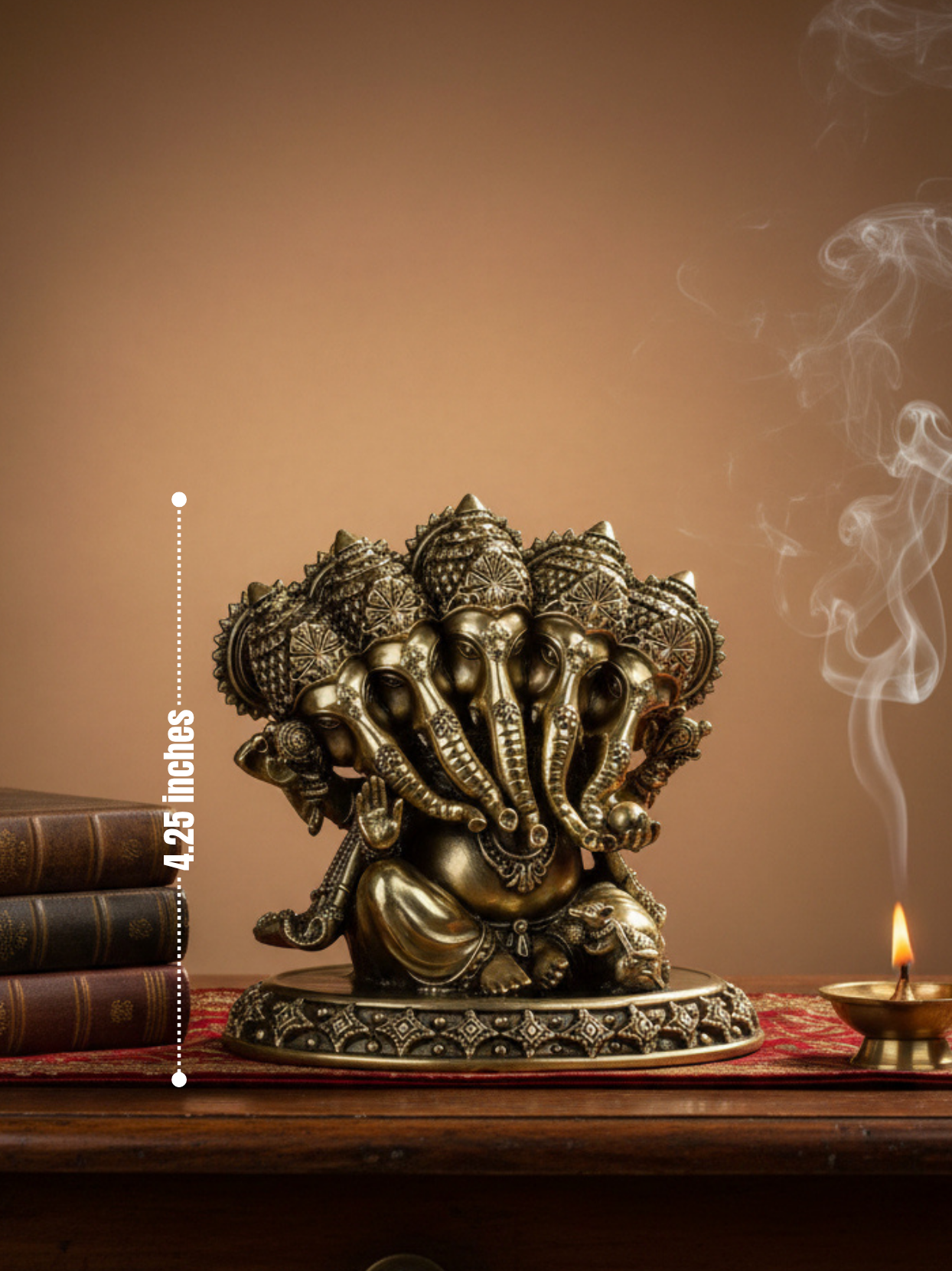 Panchmukhi Ganesh Ashtadhatu Idol Five-Faced Ganesha Energised Murti
