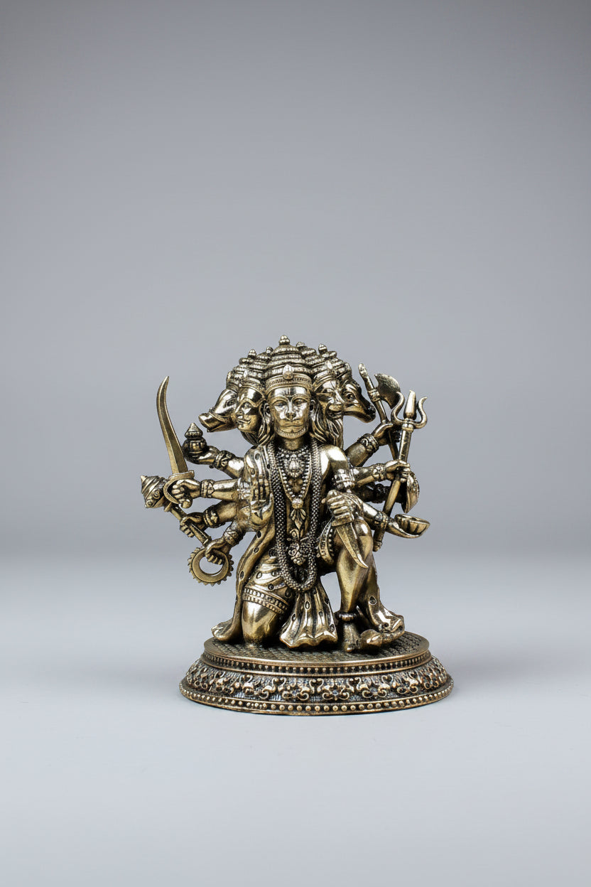 Panchmukhi Hanuman Ashtadhatu Idol Five-Faced Bajrangbali Energised Murti