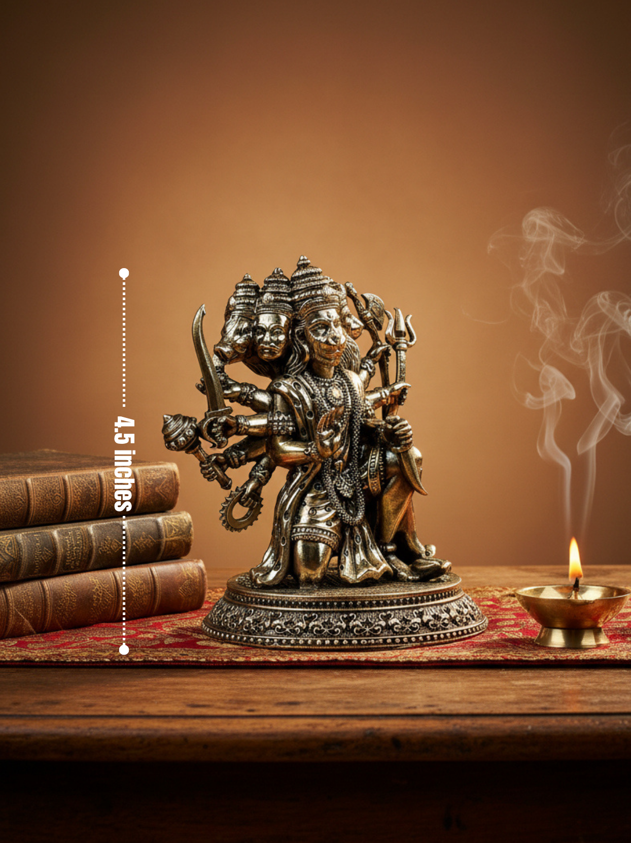 Panchmukhi Hanuman Ashtadhatu Idol Five-Faced Bajrangbali Energised Murti