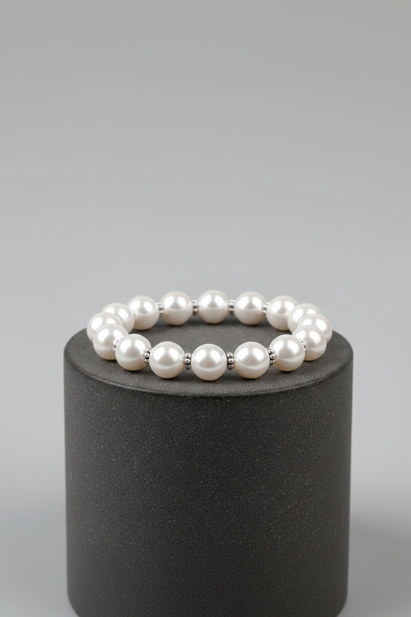 Mani monk Pearl Silver Chakri Bracelet