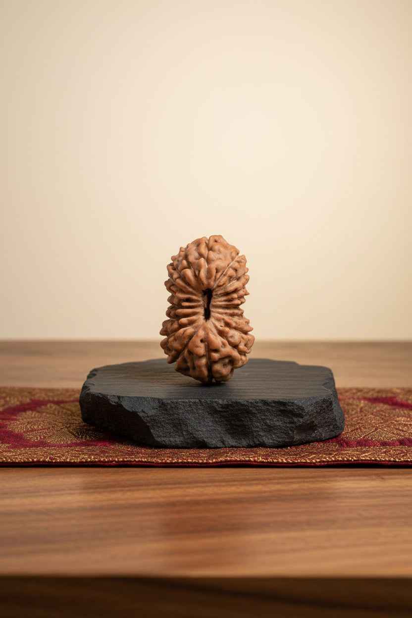 18 Mukhi Rudraksha Bead – Rare Java Indonesian | 15 mm | Bhumi Devi - ManiMonk
