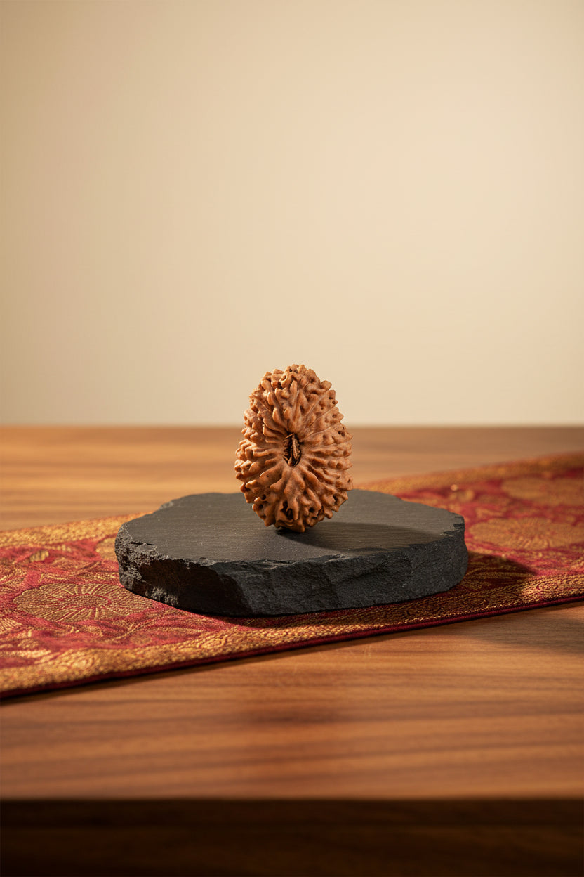 19 Mukhi Rudraksha Bead | Java, Indonesia | 14mm | Certified Authentic - ManiMonk