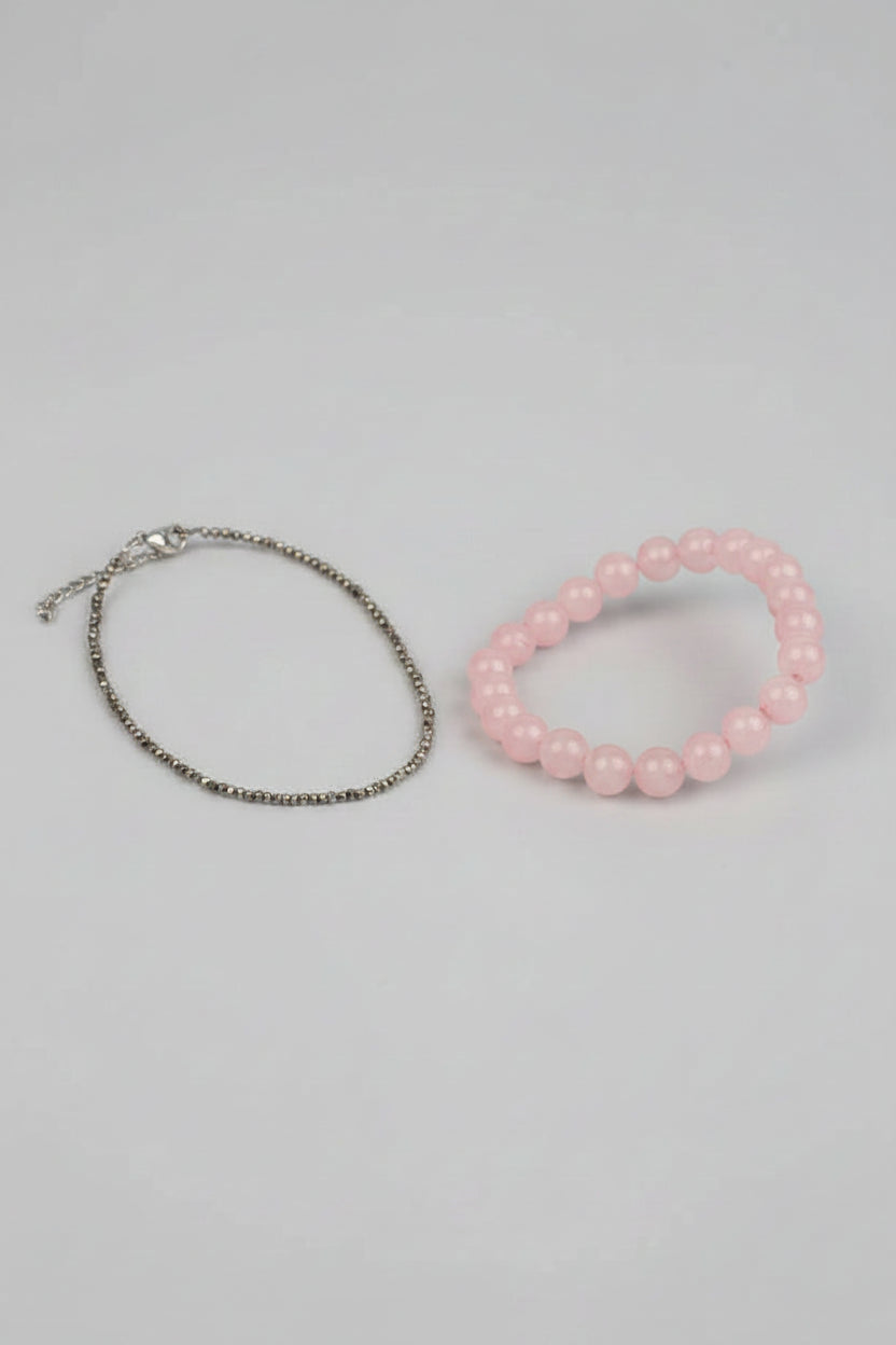 Pyrite Anklet with FREE Rose Quartz Bracelet