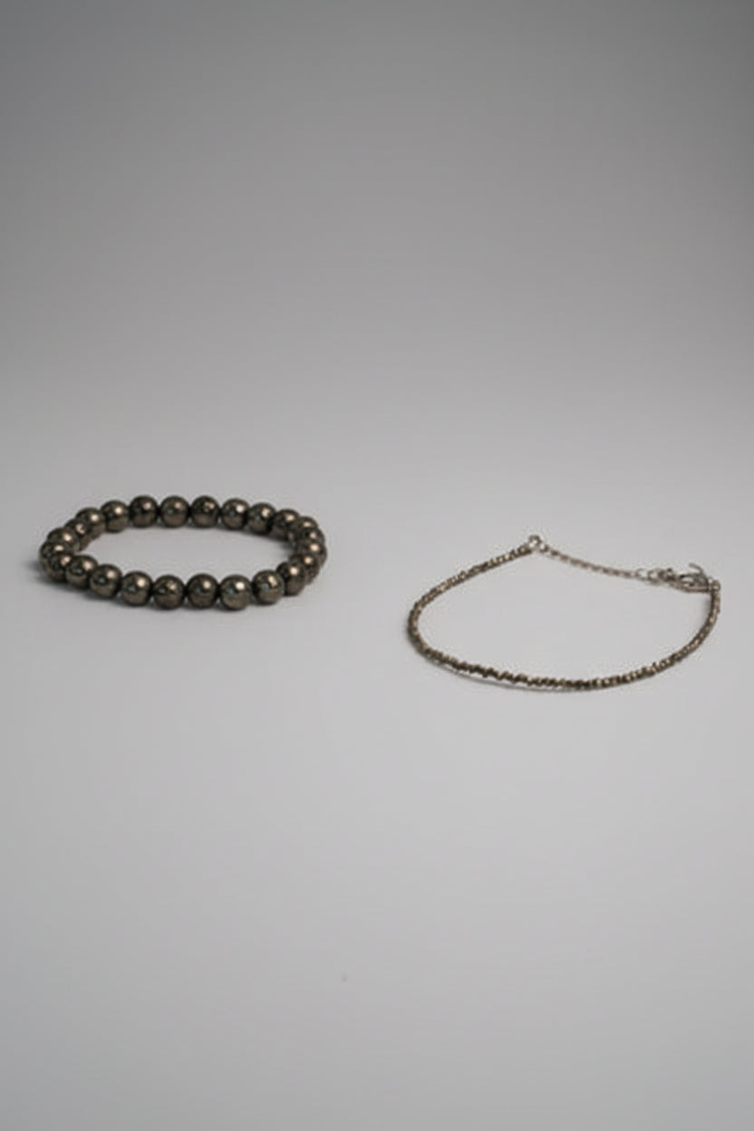 Pyrite Couple Combo | Raw Pyrite Bracelet & Raw Pyrite Anklet