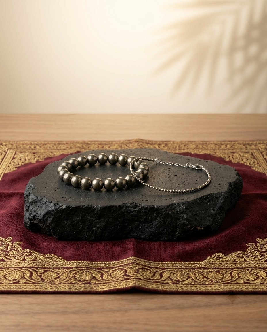 Mani monk Pyrite Couple Combo | Raw Pyrite Bracelet & Raw Pyrite Anklet
