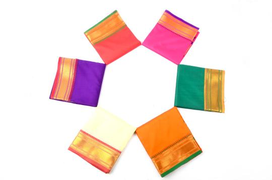 Art silk dhoti with Shawl Design II-Green