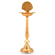 Brass Peacock Samayi Oil Lamp-Small-Set of 2