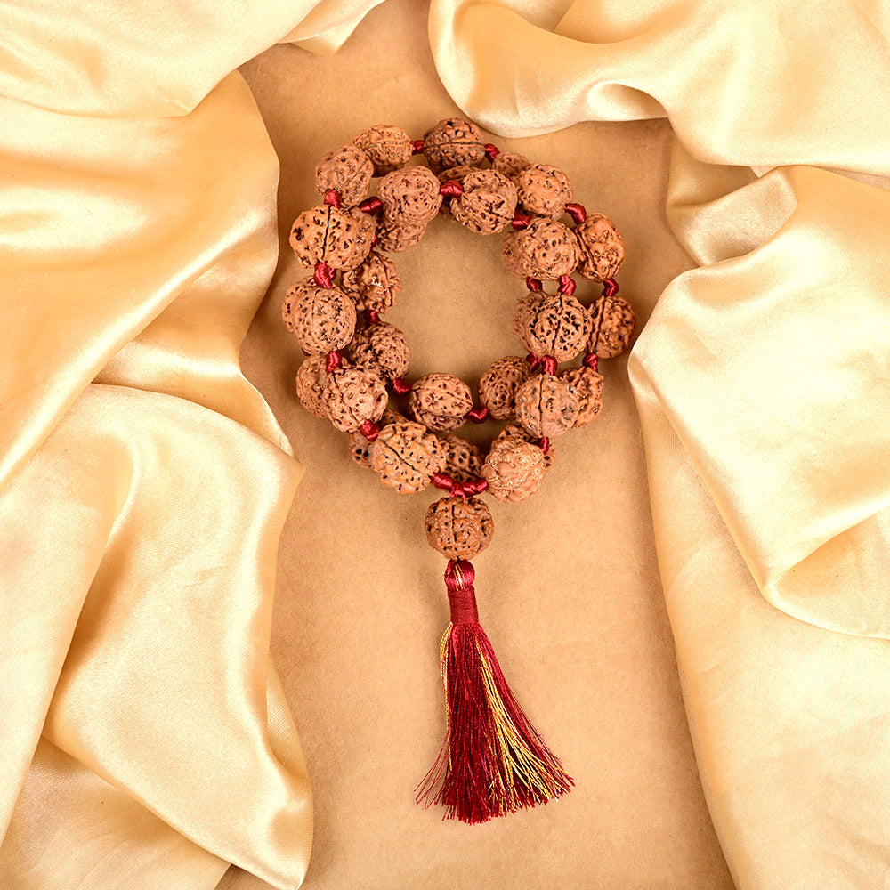3 Mukhi Nepal Rudraksha Kantha Mala-Small