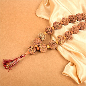 8 Mukhi Nepal Rudraksha x Sandalwood Beads Kantha Mala