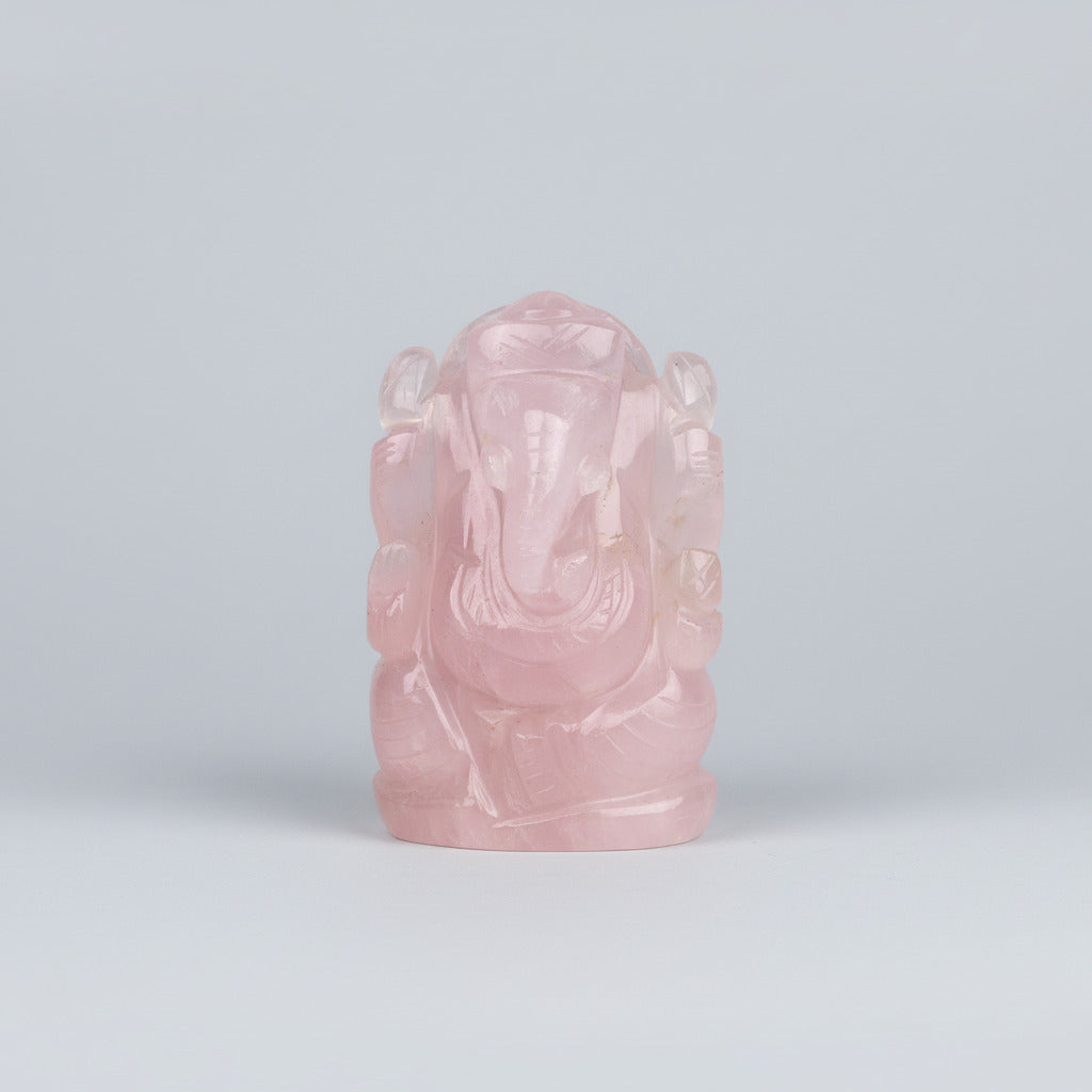 Rose Quartz Ganesha Idol - 146 gms