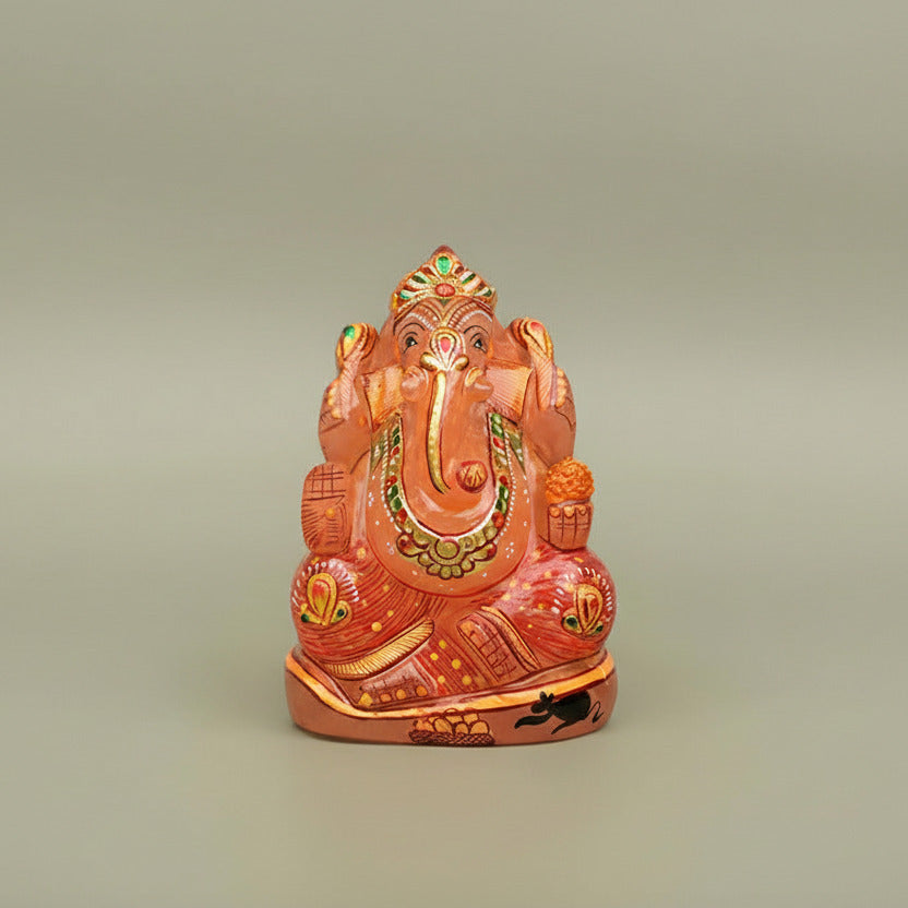 Exotic Rose Quartz Ganesha Idol - 452 gms