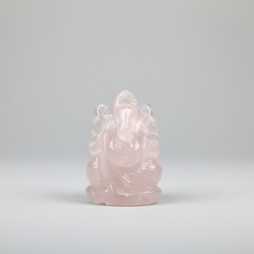 Rose Quartz Ganesha Idol - 30 gms