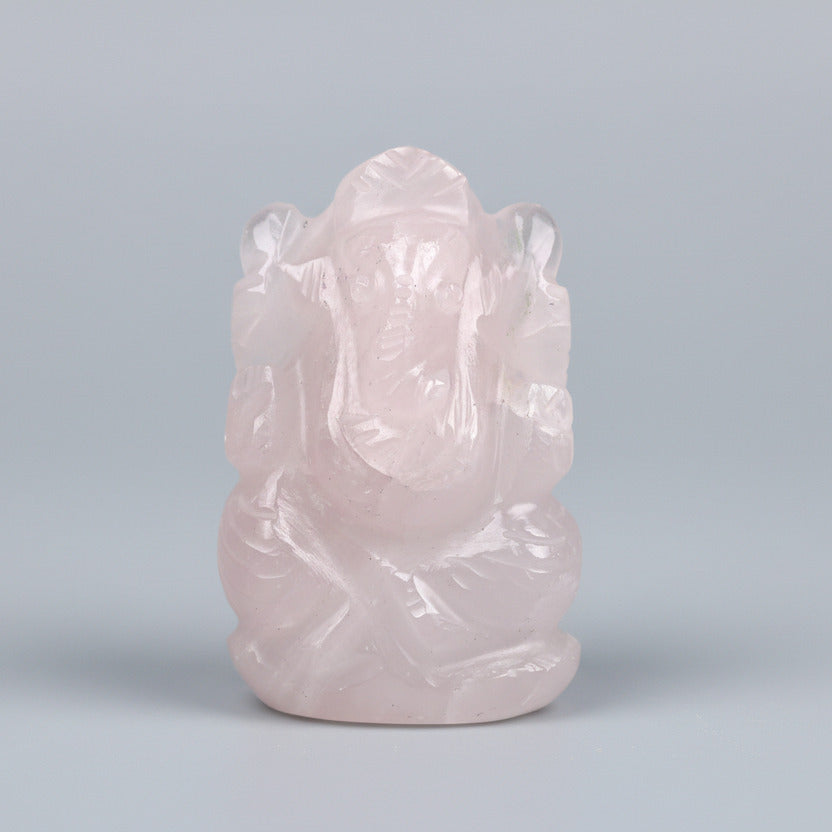 Rose Quartz Ganesha Idol - 33 gms